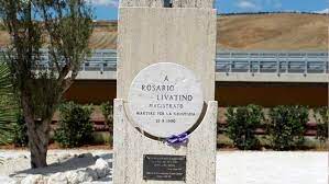 La stele sul luogo dove il giudice martire è stato colpito a morte, lungo la statale Caltanissetta-Agrigento