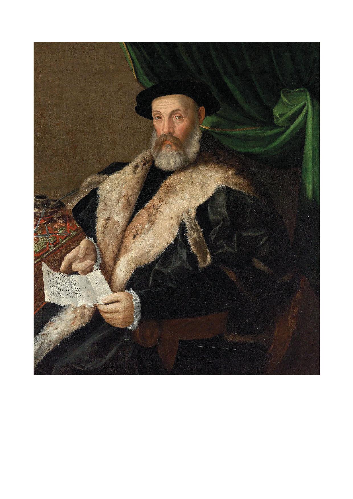 Prospero Fontana, Ritratto di anziano gentiluomo con cappotto e collo di pelliccia (1575-1579; olio su tela, 113 x 97 cm; Collezione privata)